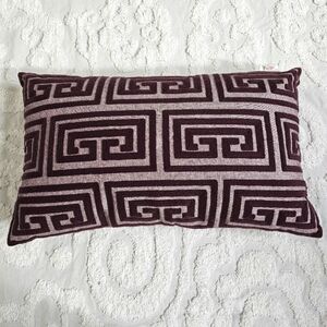 Gorgeous Eggplant Geo Raised Embroidered Duck Feather Filled  Decor Throw Pillow